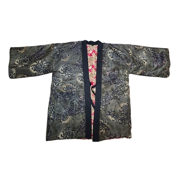 Japanese Hanten Kimono Jacket (M)Reversible Warm Room Wear Snow ring from JAPAN - Picture 10 of 14